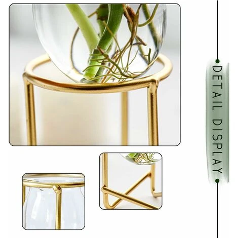 Porte-plantes Aériennes Décor En Métal Doré Pour La Maison Ensemble De 3 Mini-jardinières Géométriques Terrariums Vase En Verre Tillandsia Présentoirs Pour Femmes Vases Hydroponiques Pour Bureau (plan 6 Porte-plantes Aériennes Décor En Métal Doré Pour La Maison Ensemble De 3 Mini-jardinières Géométriques Terrariums Vase En Verre Tillandsia Présentoirs Pour Femmes Vases Hydroponiques Pour Bureau (plan – Image 4
