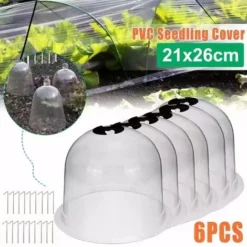 Lot De 6 Cloches Réutilisables En Plastique En Forme De Dme De Protection Pour Le Sol De Jardin Froid/chaud Et Les Plantes De Culture, Transparent