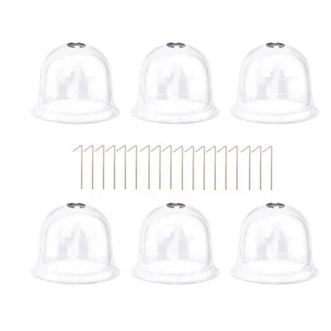 Lot De 6 Cloches Réutilisables En Plastique En Forme De Dme De Protection Pour Le Sol De Jardin Froid/chaud Et Les Plantes De Culture, Transparent 4 Lot De 6 Cloches Réutilisables En Plastique En Forme De Dme De Protection Pour Le Sol De Jardin Froid/chaud Et Les Plantes De Culture, Transparent – Image 2