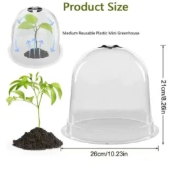 Lot De 6 Cloches Réutilisables En Plastique En Forme De Dme De Protection Pour Le Sol De Jardin Froid/chaud Et Les Plantes De Culture, Transparent 11 Lot De 6 Cloches Réutilisables En Plastique En Forme De Dme De Protection Pour Le Sol De Jardin Froid/chaud Et Les Plantes De Culture, Transparent -Promos Jardin Noble Magasin 94700667 5