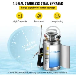 VEVOR Pulvérisateur Acier Inoxydable Pulvérisateur à Pompe Manuelle Capacité 6 L -Promos Jardin Noble Magasin 94750346 4