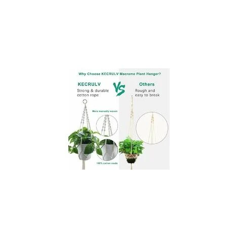 Suspension Plantes Macramé, 4 Pièces Macramé Panier De Supports De Plantes Avec 4 Crochets De Suspension, Tissés à Main Fleurs En Macramé Plant Hangers Pour Jardin Décor Intérieur Extérieur 7 Suspension Plantes Macramé, 4 Pièces Macramé Panier De Supports De Plantes Avec 4 Crochets De Suspension, Tissés à Main Fleurs En Macramé Plant Hangers Pour Jardin Décor Intérieur Extérieur – Image 5