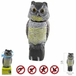 Effaroucheur Hibou/Oiseaux Avec Tête Rotative 40 Cm.