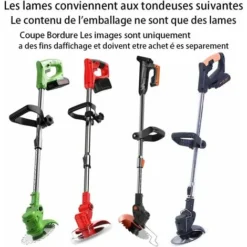 Coupe Bordure Lame De Rechange, 24V Coupe Bordure Sans Fil Avec Batterie Lame En Métal, Debroussailleuse Electrique Accessoires, Pour Coupe Bordure Sans Fil Garniture De Jardin,Metal Blade -Promos Jardin Noble Magasin 94927273 5