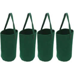 4Pcs Sacs De Culture Inversés Suspendus Pour Tomates Et Fraises, Sacs De Floriculture, Sacs De Semis, Verts