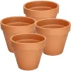 KOTARBAU Lot De 4 Pots De Fleurs En Terre Cuite Ø 15 Cm Avec Bord Pour L'intérieur Et Le Jardin -Promos Jardin Noble Magasin 95292469 1