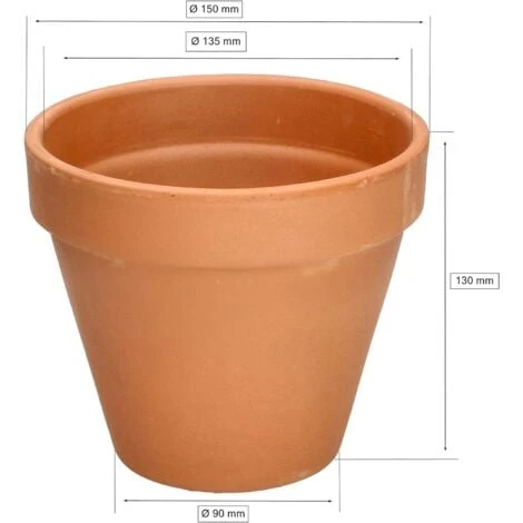 KOTARBAU Lot De 4 Pots De Fleurs En Terre Cuite Ø 15 Cm Avec Bord Pour L'intérieur Et Le Jardin 4 KOTARBAU Lot De 4 Pots De Fleurs En Terre Cuite Ø 15 Cm Avec Bord Pour L'intérieur Et Le Jardin – Image 2