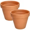 KOTARBAU Lot De 2 Pots De Fleurs En Terre Cuite Ø 17 Cm Avec Bord Pour L'intérieur Et Le Jardin -Promos Jardin Noble Magasin 95292480 1