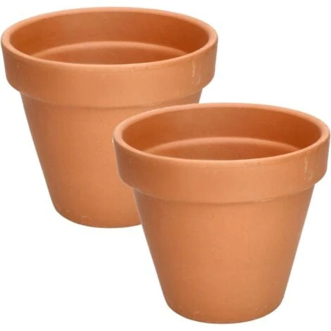 KOTARBAU Lot De 2 Pots De Fleurs En Terre Cuite Ø 17 Cm Avec Bord Pour L'intérieur Et Le Jardin 3 KOTARBAU Lot De 2 Pots De Fleurs En Terre Cuite Ø 17 Cm Avec Bord Pour L'intérieur Et Le Jardin