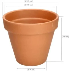 KOTARBAU Lot De 2 Pots De Fleurs En Terre Cuite Ø 17 Cm Avec Bord Pour L'intérieur Et Le Jardin 8 KOTARBAU Lot De 2 Pots De Fleurs En Terre Cuite Ø 17 Cm Avec Bord Pour L'intérieur Et Le Jardin -Promos Jardin Noble Magasin 95292480 2
