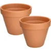 KOTARBAU Lot De 2 Pots De Fleurs En Terre Cuite Ø 19 Cm Avec Bord Pour L'intérieur Et Le Jardin -Promos Jardin Noble Magasin 95292491 1