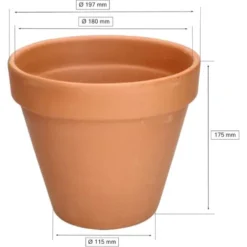 KOTARBAU Lot De 2 Pots De Fleurs En Terre Cuite Ø 19 Cm Avec Bord Pour L'intérieur Et Le Jardin -Promos Jardin Noble Magasin 95292491 2