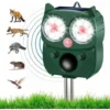 Répulsif Chat Exterieur, Ultrason Chat, Repulsif Chien, Charge Solaire,Chargement USB Prévenir Les Chiens Et Les Chats, Les Oiseaux, Pour Jardins, Champs, Pépinières, Etanche IP64 -Promos Jardin Noble Magasin 95415036 1