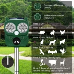 Répulsif Chat Exterieur, Ultrason Chat, Repulsif Chien, Charge Solaire,Chargement USB Prévenir Les Chiens Et Les Chats, Les Oiseaux, Pour Jardins, Champs, Pépinières, Etanche IP64 -Promos Jardin Noble Magasin 95415036 2