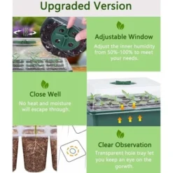 Mini Serre Pour Plantes, 10 Pièces 120 Cellules Intérieure Plateau Semis Bac à Semis Pépinière Boîte De Culture Avec Couvercle Et Ventilation Durables -Promos Jardin Noble Magasin 95415062 2