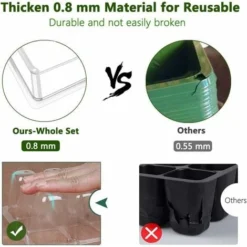 Mini Serre Pour Plantes, 10 Pièces 120 Cellules Intérieure Plateau Semis Bac à Semis Pépinière Boîte De Culture Avec Couvercle Et Ventilation Durables -Promos Jardin Noble Magasin 95415062 3
