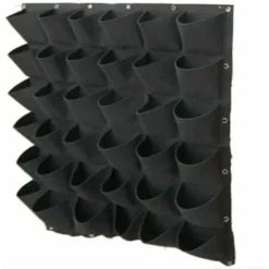 Sac À Plantes Mural 36 Poches - Sac De Plantation Vertical - Jardinière Design À Suspendre - Mur Végétal Extérieur - Jardin Mural Souple En Feutre Résistant Et Écologique Le Noir