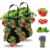2pcs Sac De Plantation Pour Fraise, Sacs De Culture à Fraises Suspendu Jardin Avec 13 Trous, Sac De Plantation Pour Fraises, Herbes, Tomates - 3 Gallons (2pcs - Noir) -Promos Jardin Noble Magasin 95793638 1