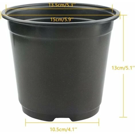 Lot De 50 Pots De Fleurs En Plastique Noir De 15 Cm Pour Plantes Succulentes, Légumes Et Boutures Zhuoxuan 5 Lot De 50 Pots De Fleurs En Plastique Noir De 15 Cm Pour Plantes Succulentes, Légumes Et Boutures Zhuoxuan – Image 3