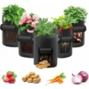 Sac De Culture De Pommes De Terre, Lot De 5 Sacs De Culture De Légumes De 10 Gallons Sac De Culture De Jardin Respirant Pour Planter Des Pots En Tissu De Tomate Avec Poignées De Sangle Et Rabat D'accè -Promos Jardin Noble Magasin 95829842 1