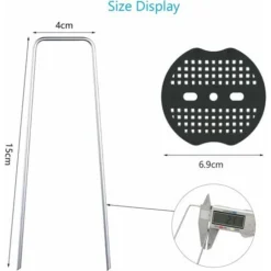 RHAFAYRE 40Pcs Piquets De Jardin, Sardine Bache Avec 40 Rondelles, Piquets De Fixation Pour Bàche Toile Paillage, Tissu De Mauvaises Herbes, Feuilles De Sol Tente 154cm -Promos Jardin Noble Magasin 95848632 4