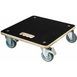 Chariot à Plantes Carré 38x38 Cm Noir Bois Nature