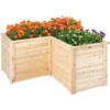 COSTWAY Carré Potager Jardinière En Bois De Sapin Base Ouverte En L, Jardinière Surélevée Pour Légumes Fruits, Pour Jardin Cour Pelouse, 120 X 120 X 62 Cm -Promos Jardin Noble Magasin 95979997 1