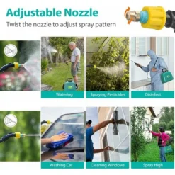 Pulvérisateur À Piles De 1,35 Gallon/5 L, Pulvérisateur Électrique Avec Poignée De Chargement Usb, Pulvérisateur De Jardin Portable Avec Manche Télescopique, 3 Buses Et Bandoulière Réglable -Promos Jardin Noble Magasin 96013239 5