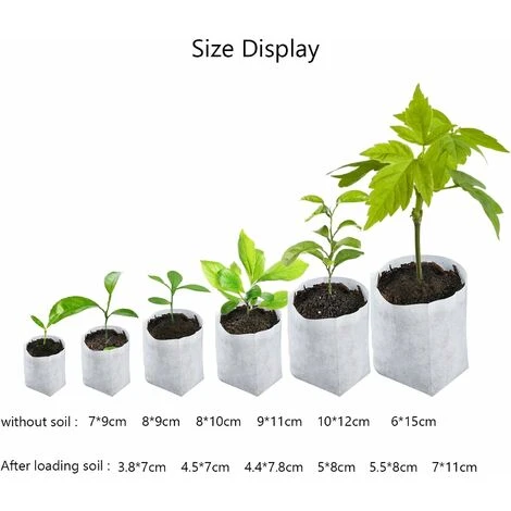 600 Sacs De Semis Biodégradables 6 Tailles De Sacs De Plantation Non Tissés Pour Les Pommes De Terre, Les Tomates Et Les Plantes De Jardin 7 600 Sacs De Semis Biodégradables 6 Tailles De Sacs De Plantation Non Tissés Pour Les Pommes De Terre, Les Tomates Et Les Plantes De Jardin – Image 5
