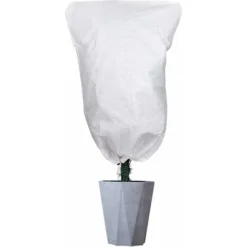 Voile Dhivernage　Housse D'hivernage Pour Plante Housse De Protection Arbre Hiver Non Tissée Avec Cordon De Serrage 100x120cm Blanc