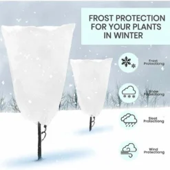 Voile Dhivernage　Housse D'hivernage Pour Plante Housse De Protection Arbre Hiver Non Tissée Avec Cordon De Serrage 100x120cm Blanc -Promos Jardin Noble Magasin 96338525 3
