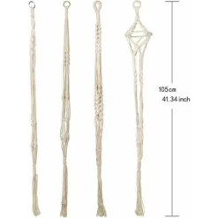 Lot De 4 Suspension Corde Plante Macramé Porte Pot Suspendu Plante Cintre Intérieur Extérieur Décoration Du Jardin Avec - 41 Pouces, 4 Jambes En Corde 8 Lot De 4 Suspension Corde Plante Macramé Porte Pot Suspendu Plante Cintre Intérieur Extérieur Décoration Du Jardin Avec - 41 Pouces, 4 Jambes En Corde -Promos Jardin Noble Magasin 96374442 2