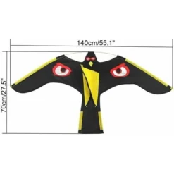 2pcs Oiseaux Effaroucheur Répulsif Vol Faucon Cerf-volant Pour Jardin épouvantail Cour Maison Décoration 1.40m Epouvantail Et Effaroucheur -Promos Jardin Noble Magasin 96502110 4