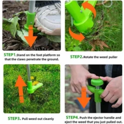 Désherbeur, Outil De Désherbage Manuel Autonome, Outil De Désherbage De 1 M De Long Avec 3 Mâchoires En Acier Inoxydable, Pédale Robuste -Promos Jardin Noble Magasin 96507695 4