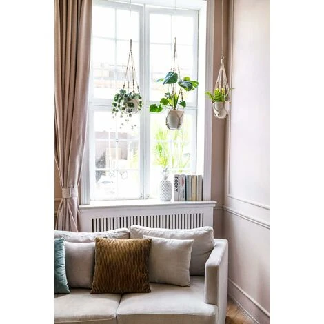 Panier De Jardinière Suspendu Intérieur En Dentelle Avec Perles En Bois Support De Jardinière Décoratif Sans Pompon-2 Pièces 7 Panier De Jardinière Suspendu Intérieur En Dentelle Avec Perles En Bois Support De Jardinière Décoratif Sans Pompon-2 Pièces – Image 5