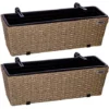 STILISTA Set De 2 Bacs à Fleurs En Poly Rotin 60 X 16 X 19 Cm, Y Compris Suspension Réglable Et Insert Amovible En Plastique, En 4 Couleurs Différentes, Crème 2 STILISTA Set De 2 Bacs à Fleurs En Poly Rotin 60 X 16 X 19 Cm, Y Compris Suspension Réglable Et Insert Amovible En Plastique, En 4 Couleurs Différentes, Crème -Promos Jardin Noble Magasin 96809443 1