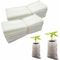Lot De 100 Sacs De Plantation, Biodégradables, En Tissu Non Tissé, Sacs à Plantes, Durables, Pour Plantes, Fleurs, Jardins (18 X 22 Cm)