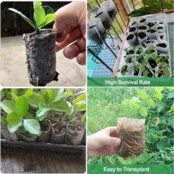 Lot De 100 Sacs De Plantation, Biodégradables, En Tissu Non Tissé, Sacs à Plantes, Durables, Pour Plantes, Fleurs, Jardins (18 X 22 Cm) -Promos Jardin Noble Magasin 96840825 4