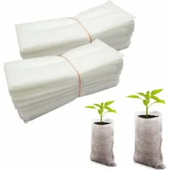 Lot De 100 Sacs De Plantation, Biodégradables, En Tissu Non Tissé, Sacs à Plantes, Durables, Pour Plantes, Fleurs, Jardins (18 X 22 Cm) -Promos Jardin Noble Magasin 96840825 5