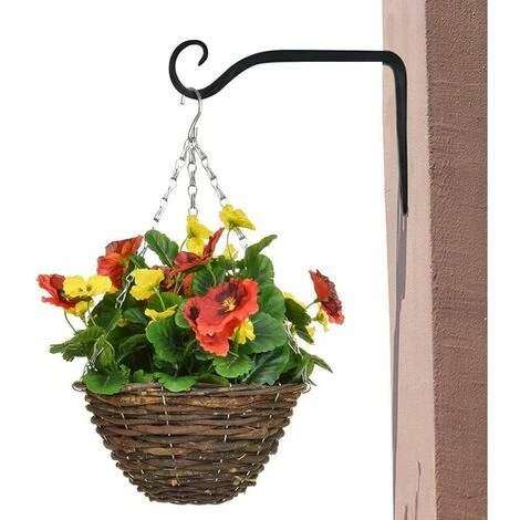 Paquet De 2 Crochets De Suspension Muraux Noirs, Supports De Panier Suspendu En Fer Forge En Metal, Support De Panier Suspendu Pour Mangeoires A Oiseaux/plantes/lanternes/carillons Eoliens (avec Vis) 5 Paquet De 2 Crochets De Suspension Muraux Noirs, Supports De Panier Suspendu En Fer Forge En Metal, Support De Panier Suspendu Pour Mangeoires A Oiseaux/plantes/lanternes/carillons Eoliens (avec Vis) – Image 3