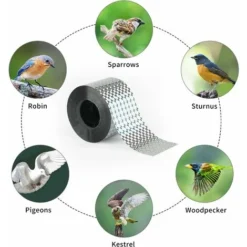 Repulsif Pigeon Ruban, Anti Oiseaux Pigeons Pour Balcon,Effaroucheur Oiseaux Extérieur,10MM50M -Promos Jardin Noble Magasin 97009393 4