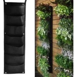 Sac à Plantes à Suspendre, Lot De 2, 7 Poches, Sacs à Plantes Verticaux, Sac à Plantes Pour L'intérieur, L'extérieur, Le Jardin, Le Balcon, La Terrasse, La Décoration De La Maison (noir) -Promos Jardin Noble Magasin 97109584 5