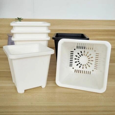 5pcs Nouveau Pot De Fleur Carré Pot De Sedum En Plastique Respirant Et Pratique épaissie Grande Tasse De Semis Blanc Aneth Vert Succulent 14.5cm 4 5pcs Nouveau Pot De Fleur Carré Pot De Sedum En Plastique Respirant Et Pratique épaissie Grande Tasse De Semis Blanc Aneth Vert Succulent 14.5cm – Image 2