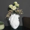 Pot De Fleur En Résine En Forme De Coeur Décoration De Table Blanche Décoration De La Maison Vase 15x10.5x21cm -Promos Jardin Noble Magasin 97370213 1