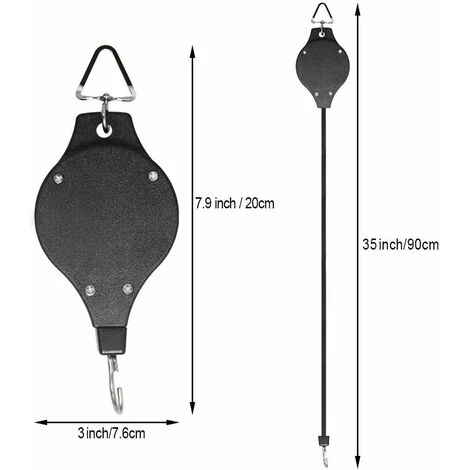 Lot De 4 Poulies À Crochets Pour Plantes, Crochets Pour Plantes Rétractables, Crochets Suspendus À Portée De Main Pour Paniers De Jardin, Jardinières Et Mangeoires À Oiseaux 4 Lot De 4 Poulies À Crochets Pour Plantes, Crochets Pour Plantes Rétractables, Crochets Suspendus À Portée De Main Pour Paniers De Jardin, Jardinières Et Mangeoires À Oiseaux – Image 2