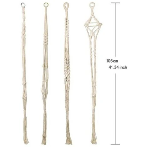 Ensemble De 4 Porte-plantes En Pot De Fleurs Porte-plantes En Macramé D'intérieur Et D'extérieur 4 Ensemble De 4 Porte-plantes En Pot De Fleurs Porte-plantes En Macramé D'intérieur Et D'extérieur – Image 2