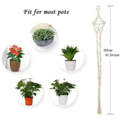 Ensemble De 4 Porte-plantes En Pot De Fleurs Porte-plantes En Macramé D'intérieur Et D'extérieur 9 Ensemble De 4 Porte-plantes En Pot De Fleurs Porte-plantes En Macramé D'intérieur Et D'extérieur -Promos Jardin Noble Magasin 97565095 3