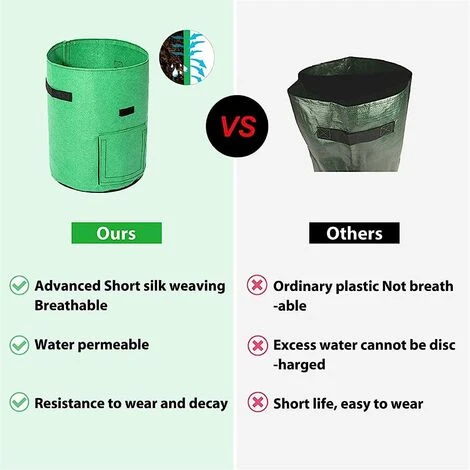 Sacs De Culture Pour Pommes De Terre, 2 X 43L Sacs De Culture/Sac De Plantation Jardin Pour Pommes De Terre Double Couche Tissu Non Tissé Respirant Avec Terre à Fenêtre 6 Sacs De Culture Pour Pommes De Terre, 2 X 43L Sacs De Culture/Sac De Plantation Jardin Pour Pommes De Terre Double Couche Tissu Non Tissé Respirant Avec Terre à Fenêtre – Image 4