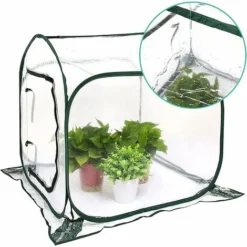 Mini Serre Pop Up Grow House, Couverture De Serre Intérieure Extérieure En PVC, Petit Abri De Fleurs De Jardin Portable - 80 X 80 X 80 Cm -Promos Jardin Noble Magasin 97797065 4