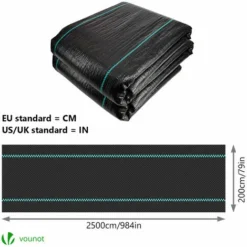 Toile De Paillage Contre Les Mauvaises Herbes 25Mx2M Anti-UV 100g/m2 -Promos Jardin Noble Magasin 97810494 5